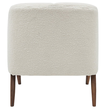 Florence Faux Shearling Fabric Accent Chair Brown Legs