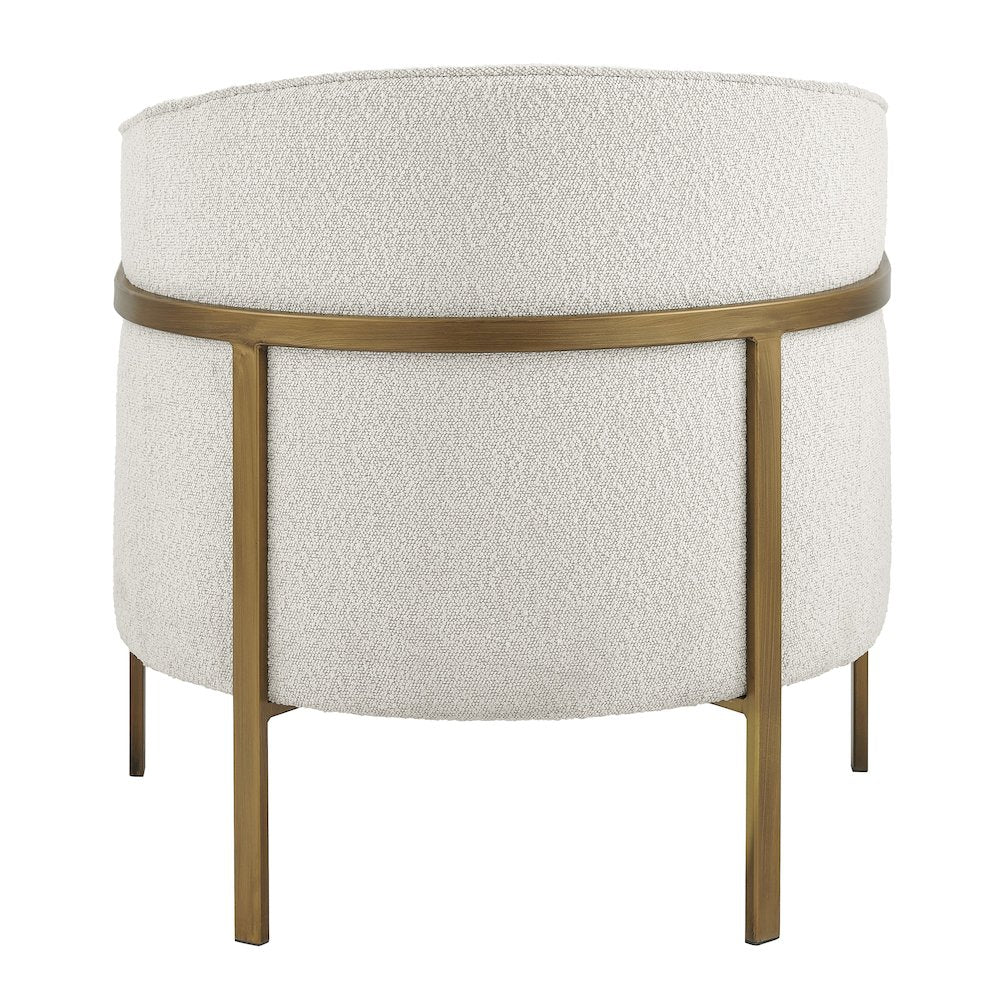 Harrod Boucle Accent Arm Chair Antique Gold Legs
