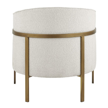 Harrod Boucle Accent Arm Chair Antique Gold Legs