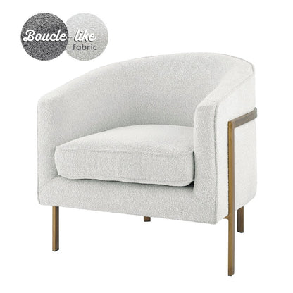 Harrod Boucle Accent Arm Chair Antique Gold Legs