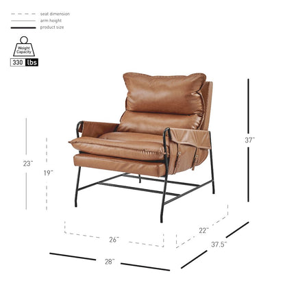 Thierry Faux Leather Accent Arm Chair
