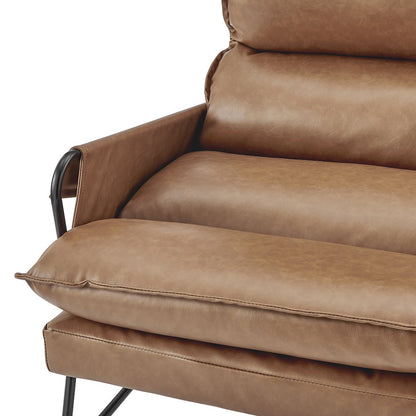 Thierry Faux Leather Accent Arm Chair