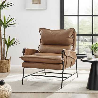 Thierry Faux Leather Accent Arm Chair