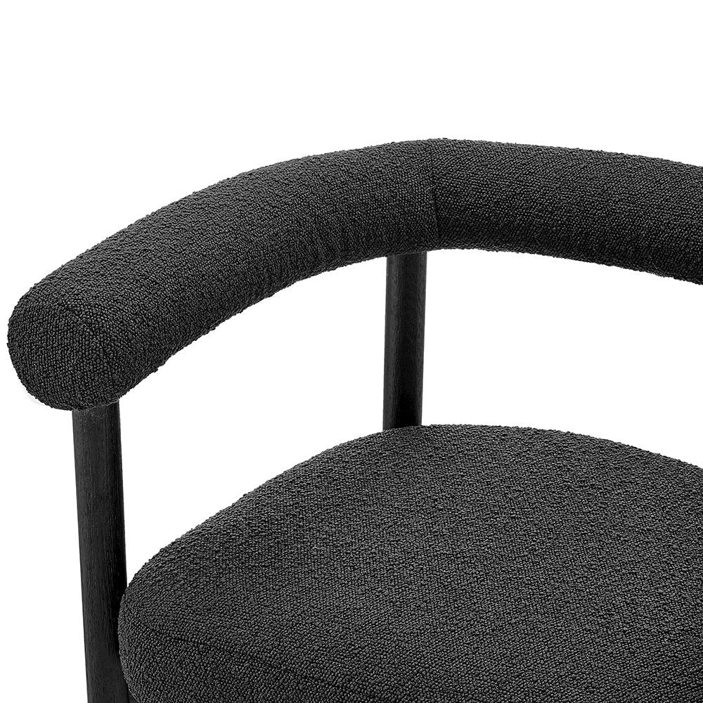 Keanu Boucle Dining Side Chair Black Legs