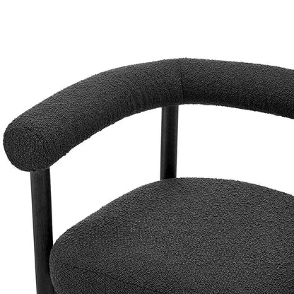 Keanu Boucle Dining Side Chair Black Legs