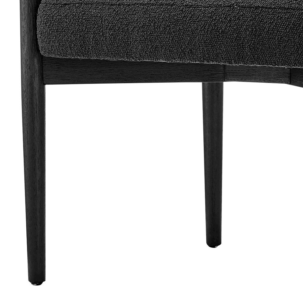 Keanu Boucle Dining Side Chair Black Legs