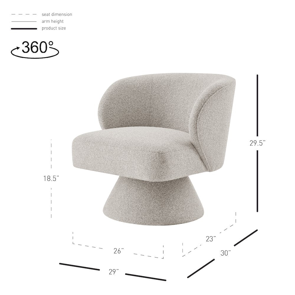 Jacinta Chenille Swivel Accent Chair