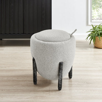 Murphy Chenille Storage Ottoman, Horizon Gray