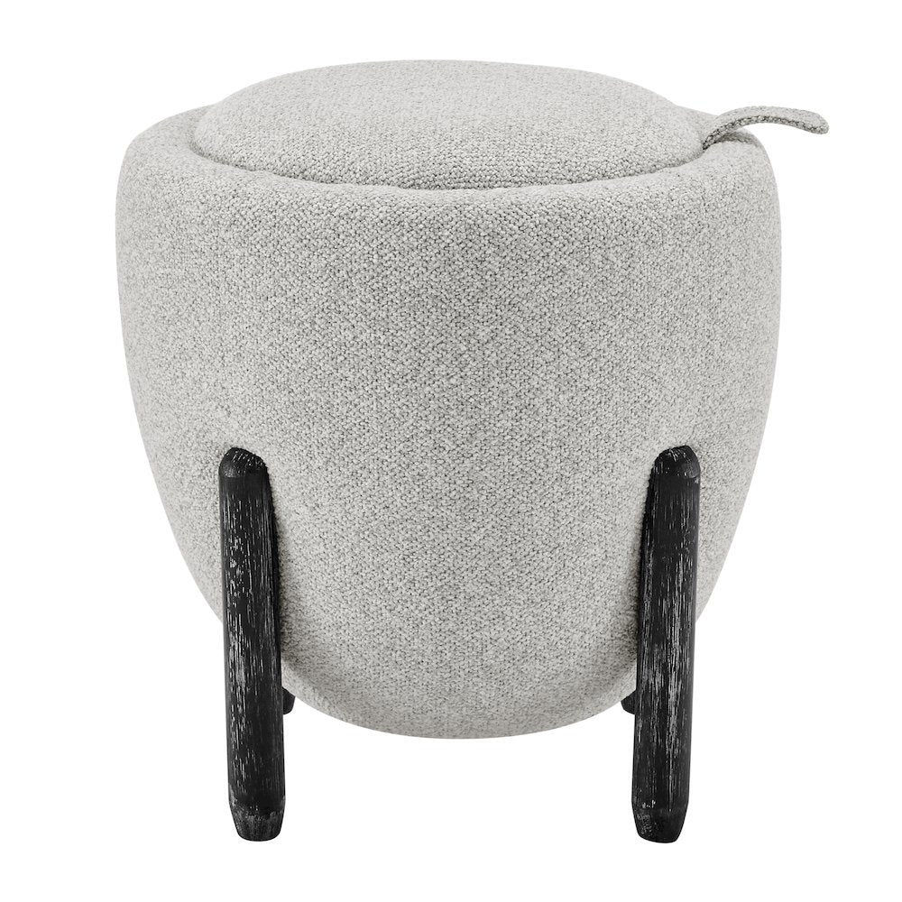 Murphy Chenille Storage Ottoman, Horizon Gray