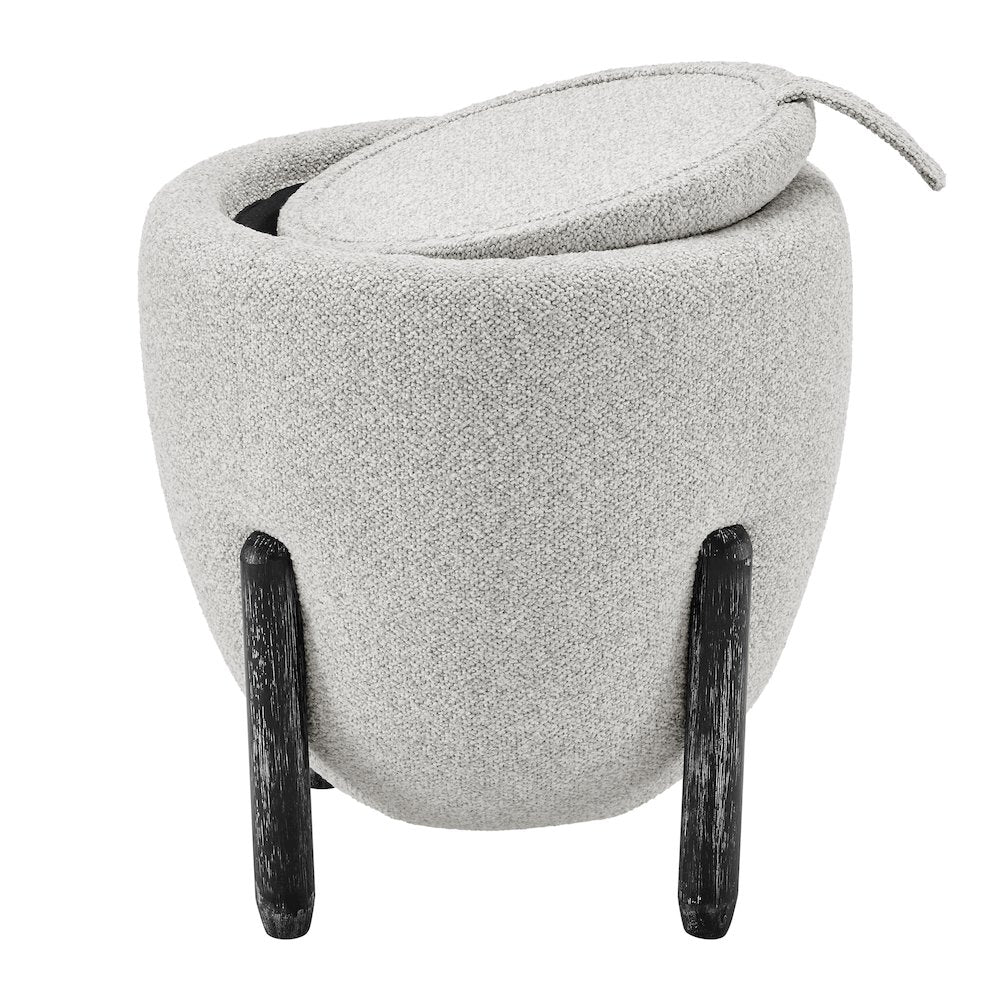 Murphy Chenille Storage Ottoman, Horizon Gray