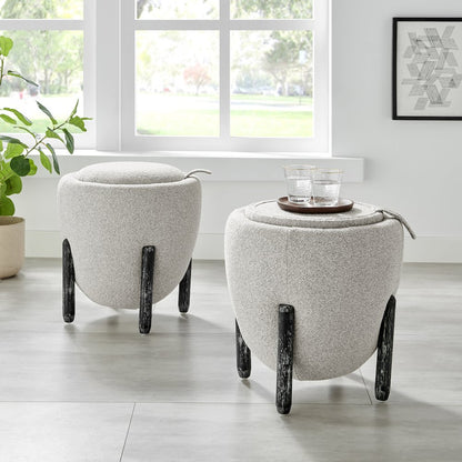 Murphy Chenille Storage Ottoman, Horizon Gray