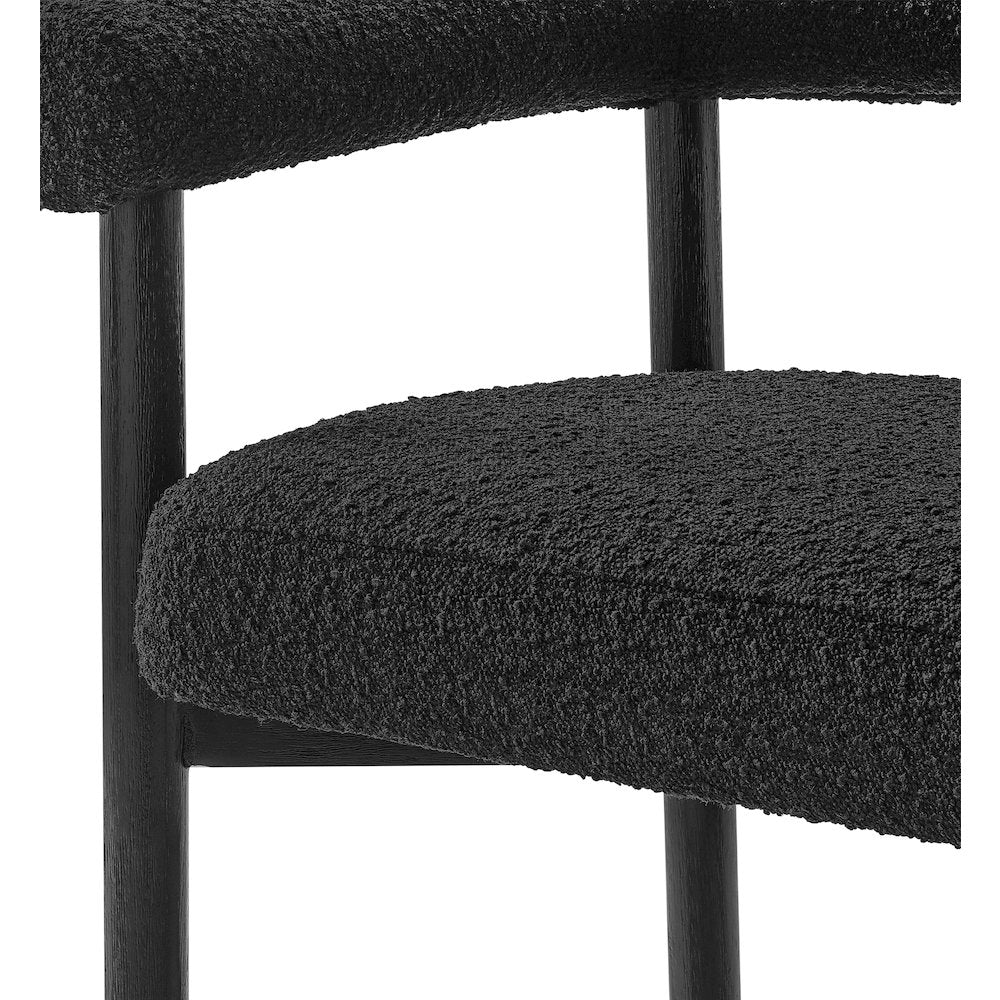 Keanu Boucle Counter Stool Black Legs