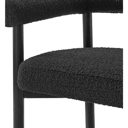 Keanu Boucle Counter Stool Black Legs