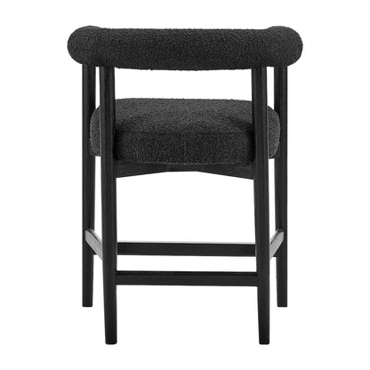 Keanu Boucle Counter Stool Black Legs