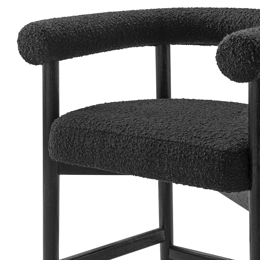 Keanu Boucle Counter Stool Black Legs