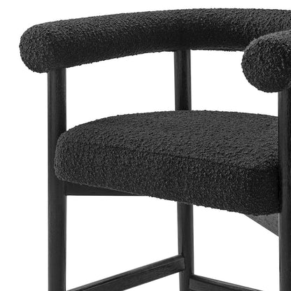 Keanu Boucle Counter Stool Black Legs