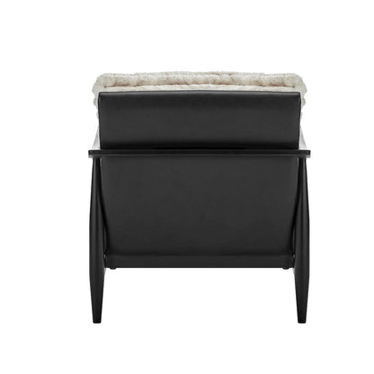 Edmond Faux Fur/Faux Leather Accent Arm Chair