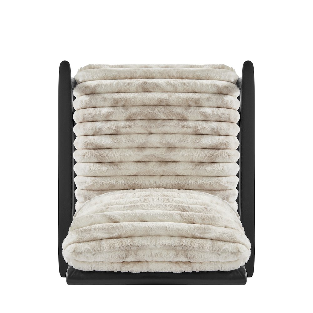 Edmond Faux Fur/Faux Leather Accent Arm Chair