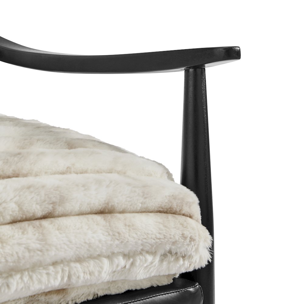 Edmond Faux Fur/Faux Leather Accent Arm Chair