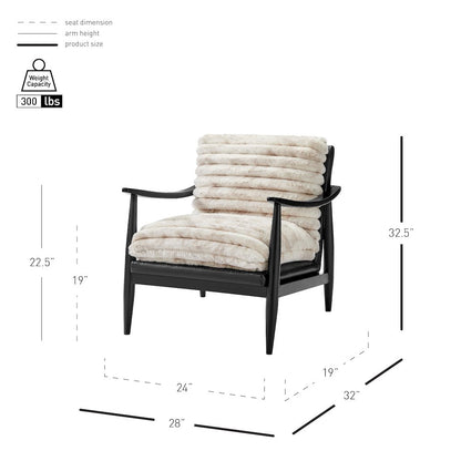 Edmond Faux Fur/Faux Leather Accent Arm Chair