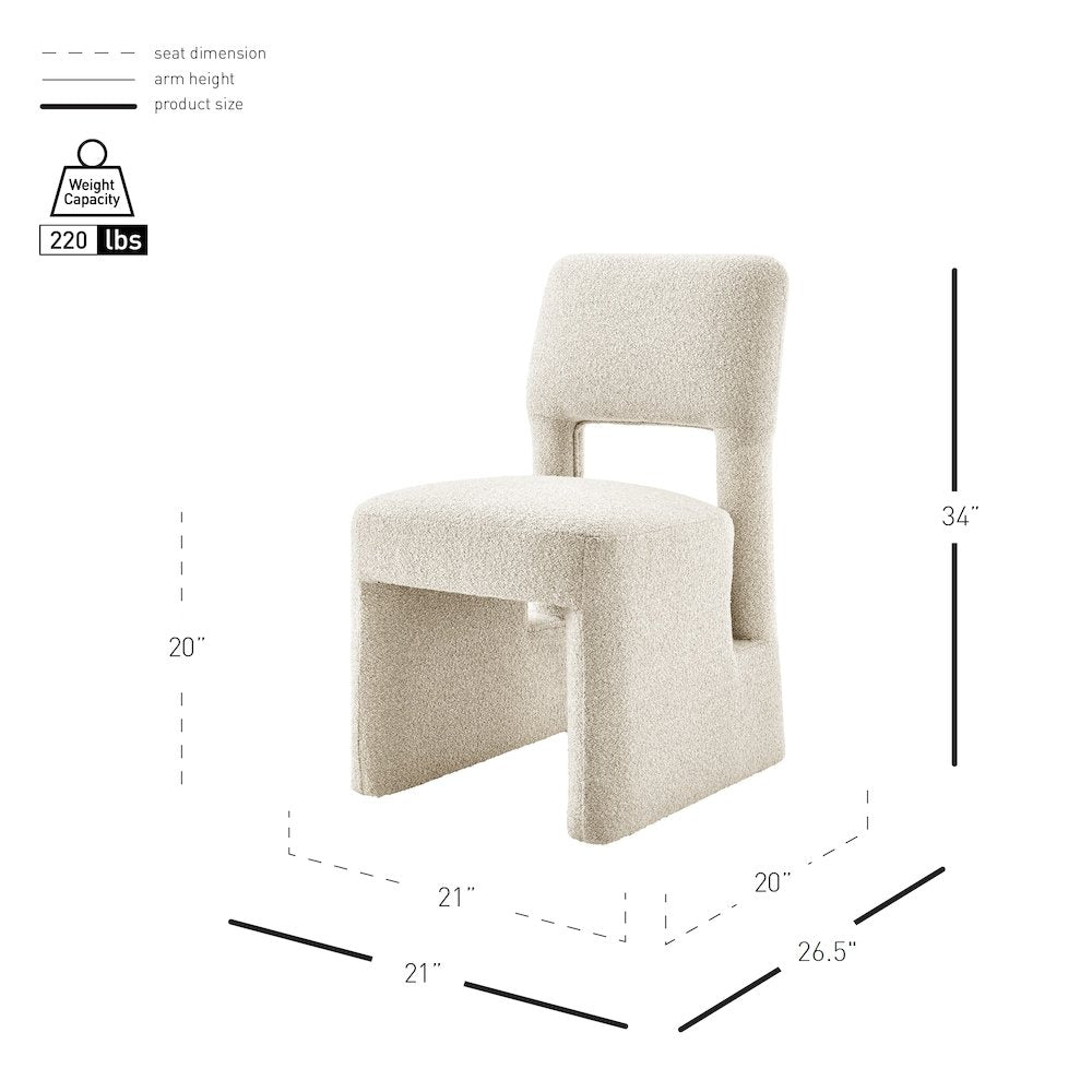 Willa Boucle Dining Side Chair, (Set of 2)