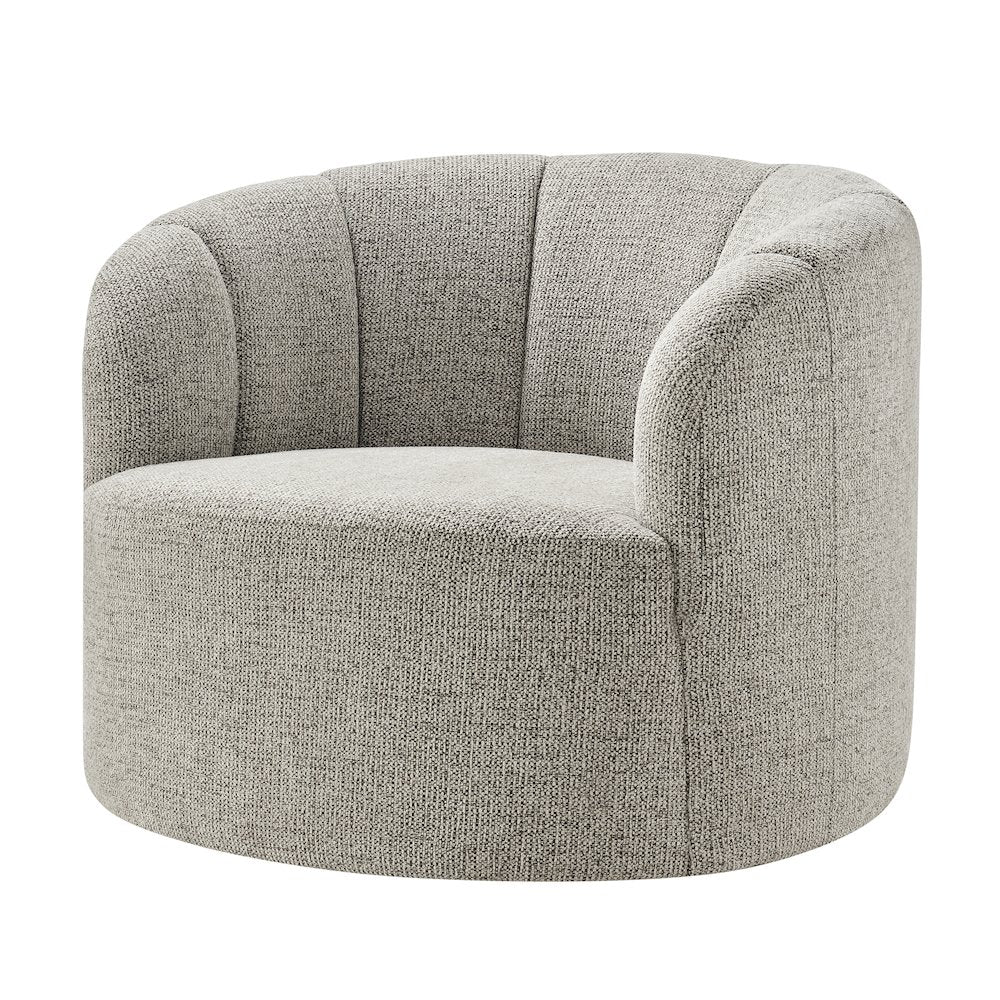 Elowen Swivel Accent Arm Chair - Heathered Taupe Chenille