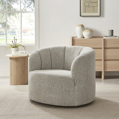Elowen Swivel Accent Arm Chair - Heathered Taupe Chenille