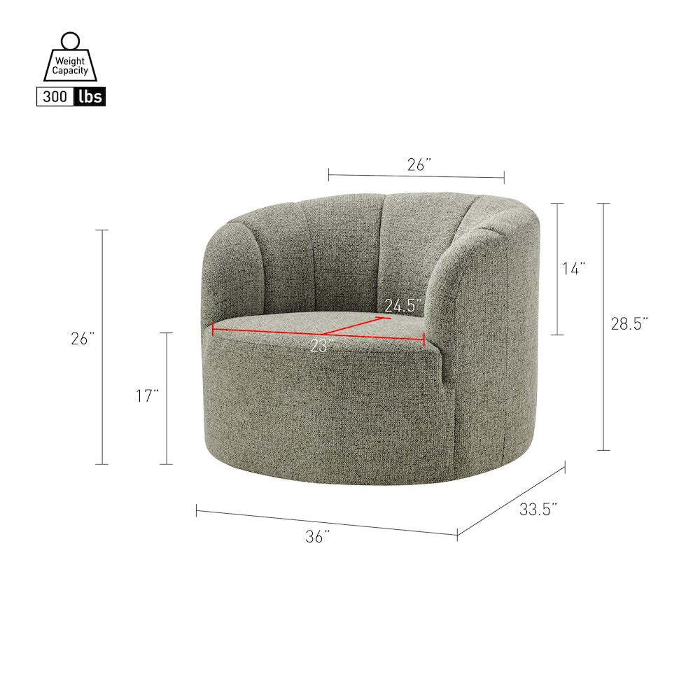 Elowen Swivel Accent Arm Chair - Heathered Olive Chenille