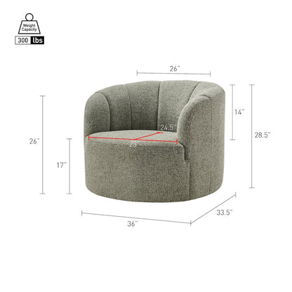 Elowen Swivel Accent Arm Chair - Heathered Olive Chenille