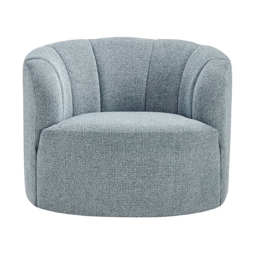 Elowen Swivel Accent Arm Chair - Heathered Blue Chenille