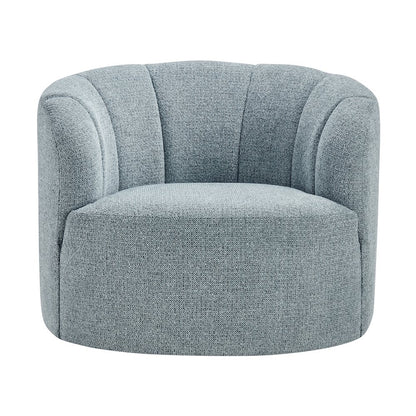 Elowen Swivel Accent Arm Chair - Heathered Blue Chenille