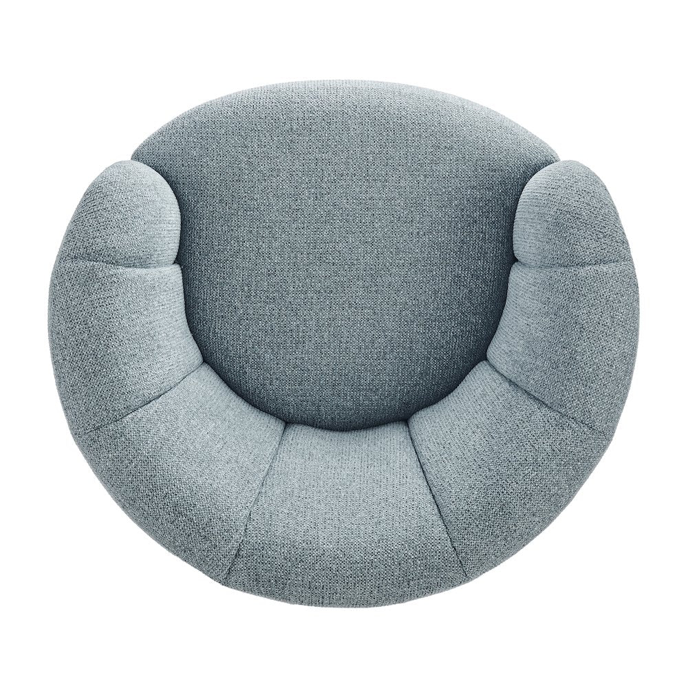 Elowen Swivel Accent Arm Chair - Heathered Blue Chenille