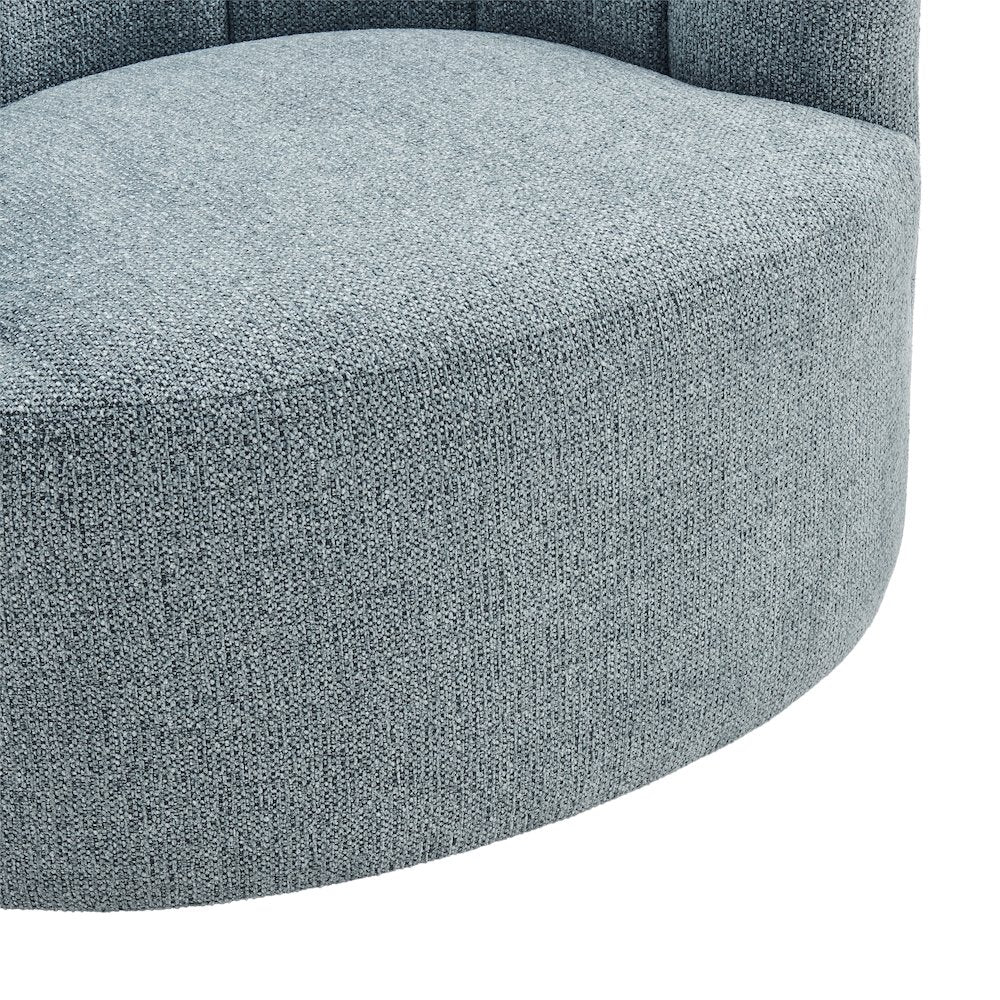 Elowen Swivel Accent Arm Chair - Heathered Blue Chenille