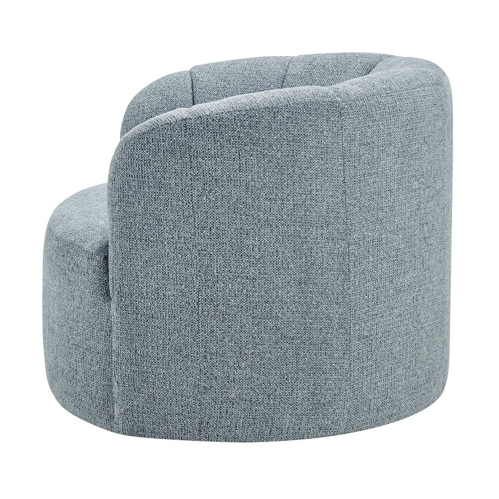 Elowen Swivel Accent Arm Chair - Heathered Blue Chenille
