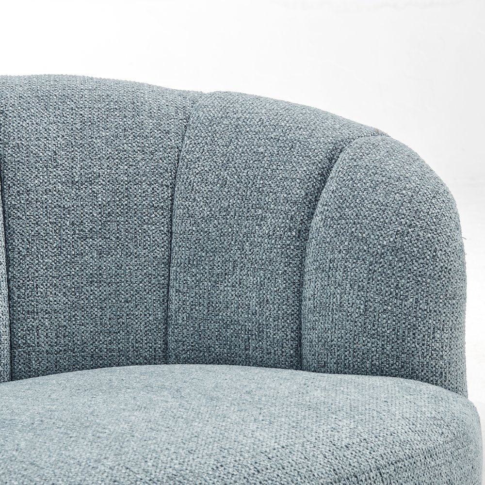 Elowen Swivel Accent Arm Chair - Heathered Blue Chenille