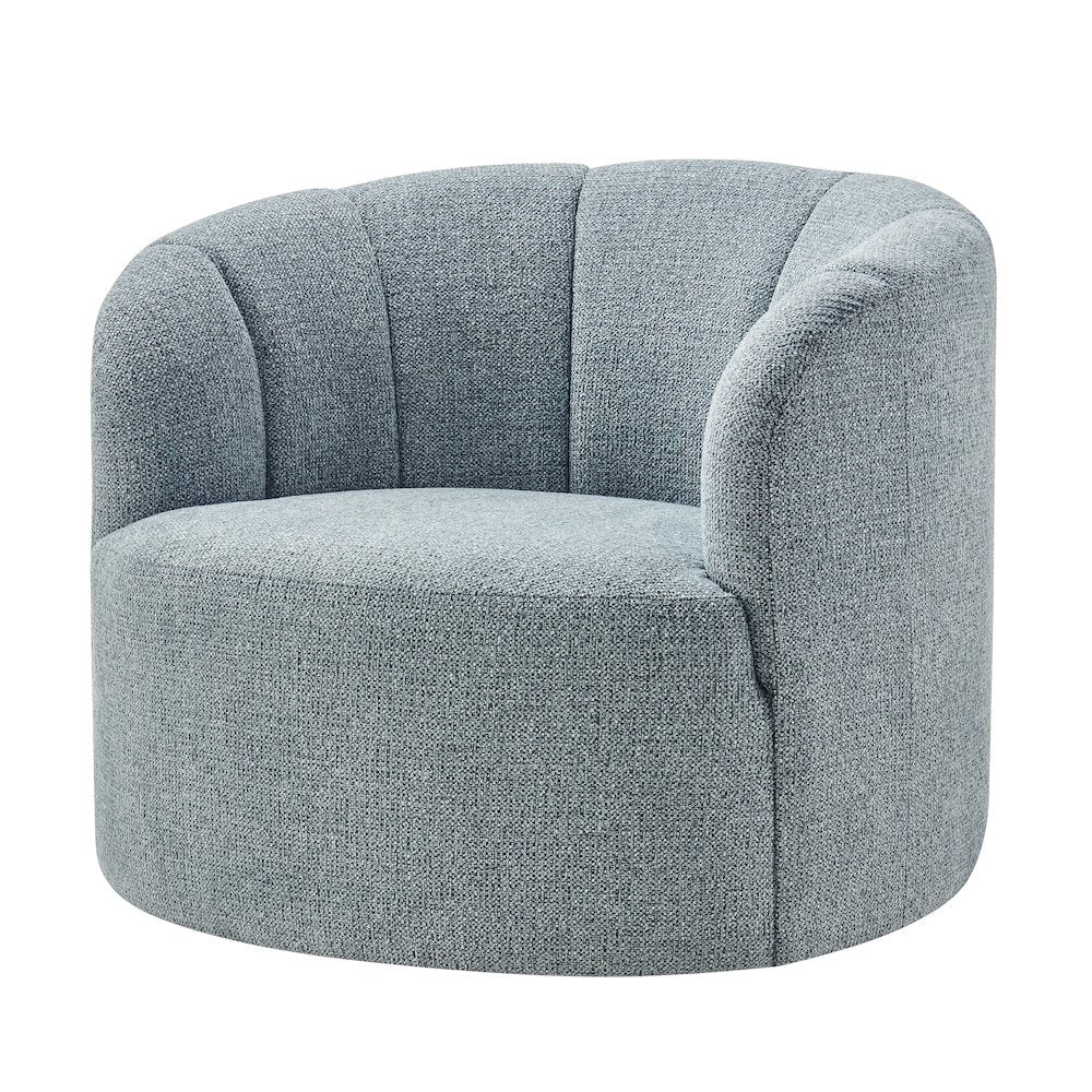 Elowen Swivel Accent Arm Chair - Heathered Blue Chenille