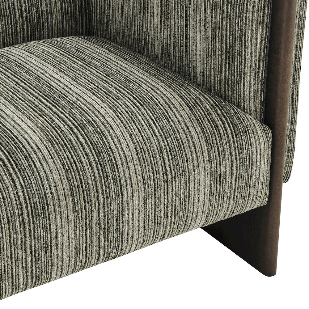 Daxon Accent Arm Chair - Stria Olive Chenille