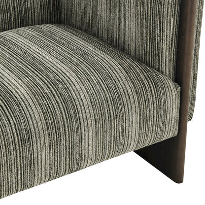 Daxon Accent Arm Chair - Stria Olive Chenille