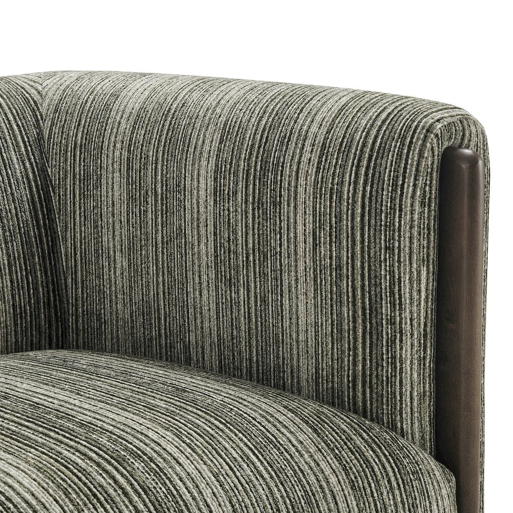 Daxon Accent Arm Chair - Stria Olive Chenille