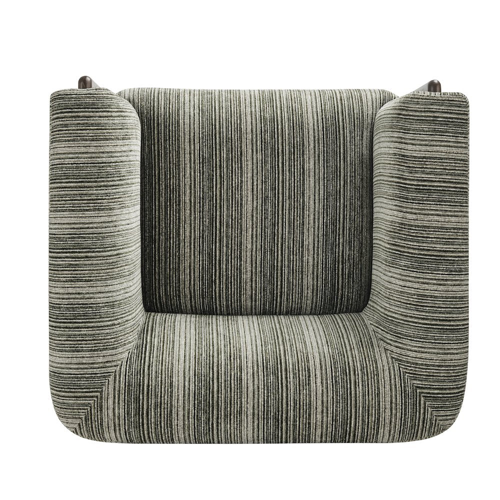 Daxon Accent Arm Chair - Stria Olive Chenille