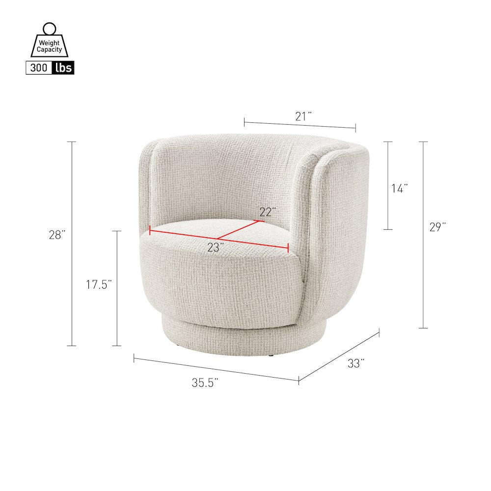 Veloura Swivel Accent Arm Chair - Mila Ivory