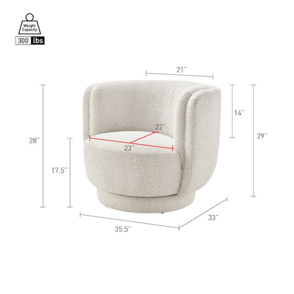 Veloura Swivel Accent Arm Chair - Mila Ivory