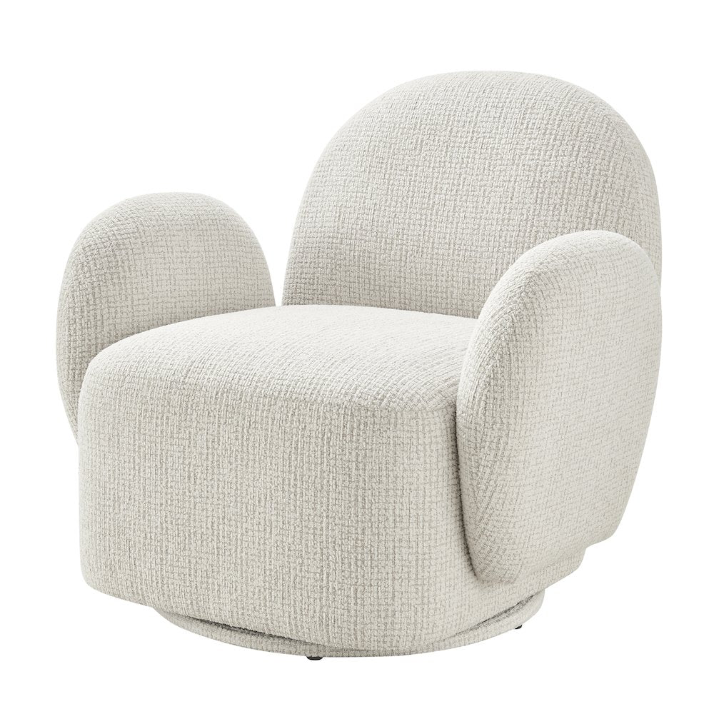 Zoya Swivel Accent Arm Chair - Mila Ivory
