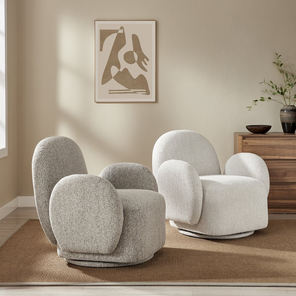 Zoya Swivel Accent Arm Chair - Mila Taupe