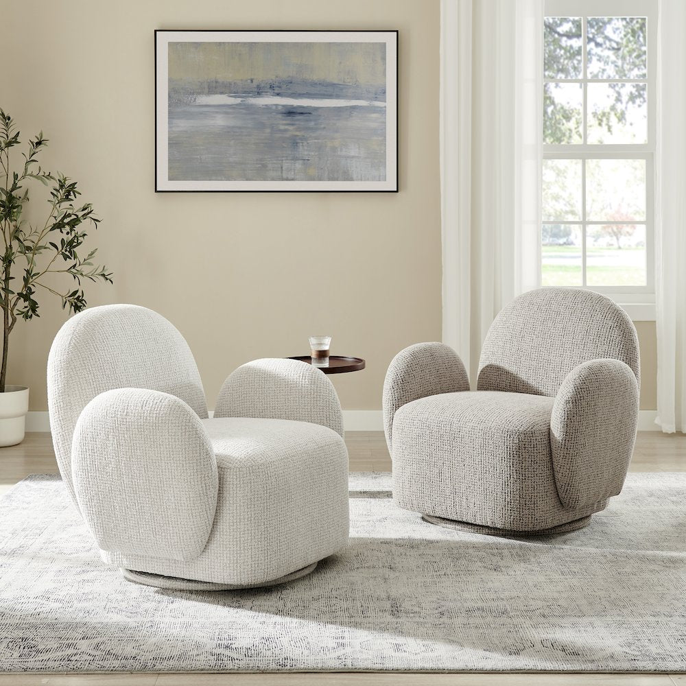 Zoya Swivel Accent Arm Chair - Mila Taupe