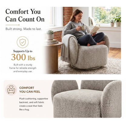 Zoya Swivel Accent Arm Chair - Mila Taupe