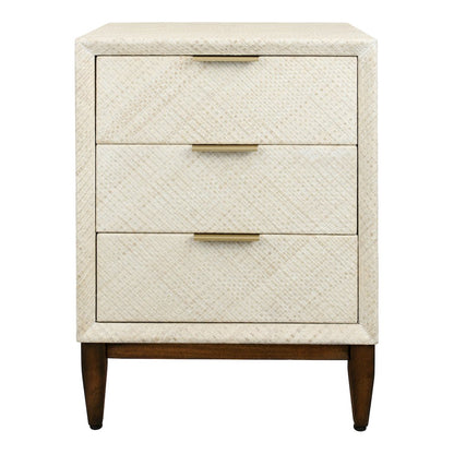 Brinley Nightstand/Side Table 3 Drawers Walnut Legs