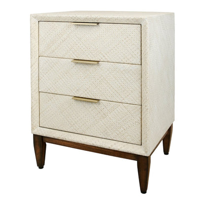Brinley Nightstand/Side Table 3 Drawers Walnut Legs