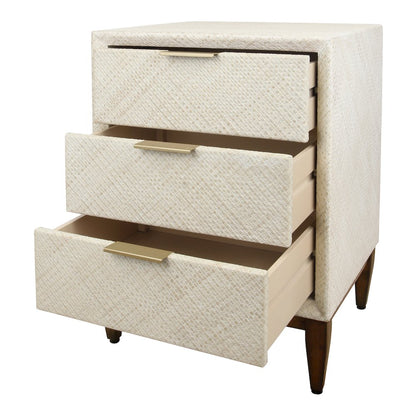 Brinley Nightstand/Side Table 3 Drawers Walnut Legs