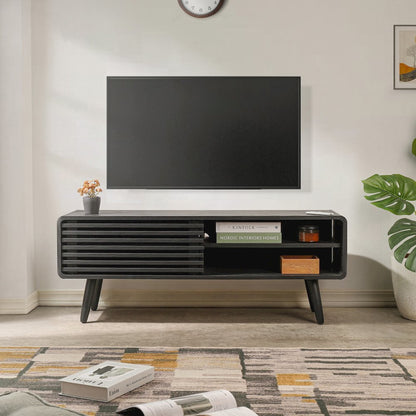 Wilson Slat Low TV Stand - 45.5"W x 14"D x 17.5"H - Black